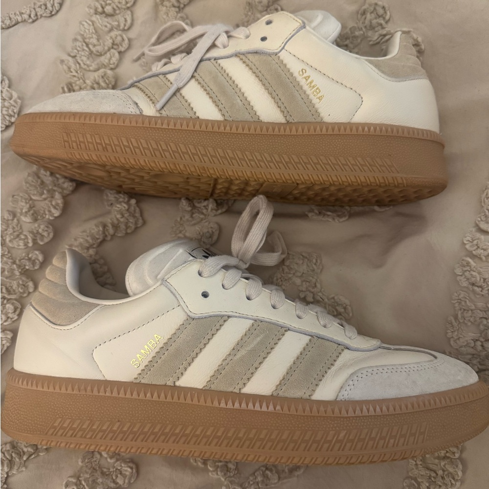 Adidas Samba White and Beige Sneakers